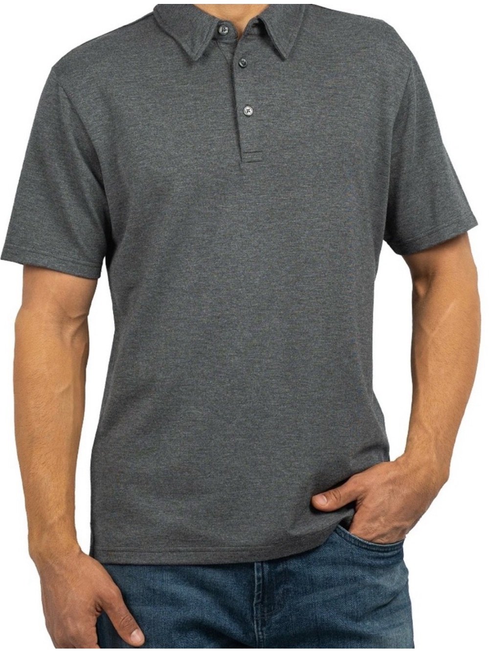 Jachs Men's Short Sleeve Polo - Gray Heather